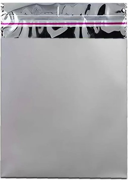 50X70 cm Gümüş Renk Bantlı Lüks Metalize Hediyelik Poşet (50 Adet) modelleri