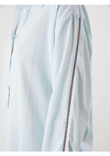 Lcw Vision Mavi Oversize Kadın Gömlek modelleri