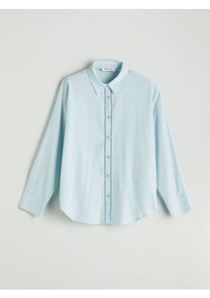 Lcw Vision Mavi Oversize Kadın Gömlek indirimleri