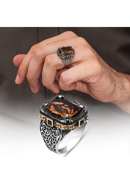 Zultanit Taşlı 925 Ayar Erkek Gümüş Yüzük