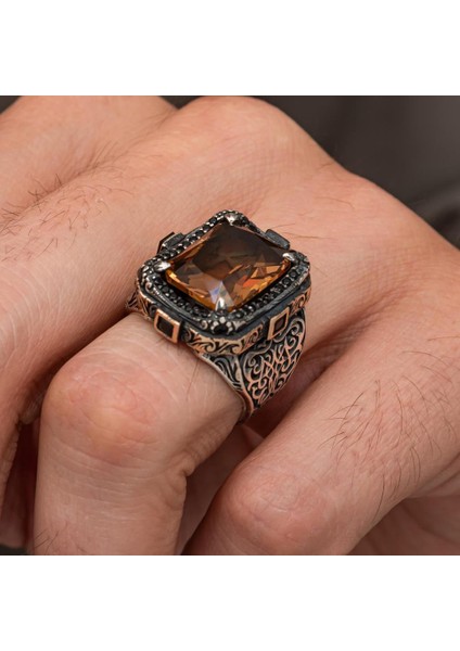 Zultanit Taşlı 925 Ayar Erkek Gümüş Yüzük fırsatları