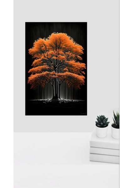 Sonbahar Çiçeği 2 Kanvas Tablo Duvar Ev Salon Ofis Dekarasyon Duvar Süsü Ölçü Seçmeyi Unutmayınız