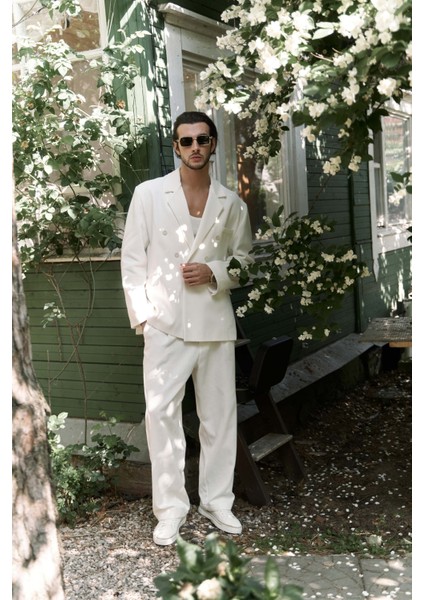 Ayyubay Ekru Erkek Blazer Ceket