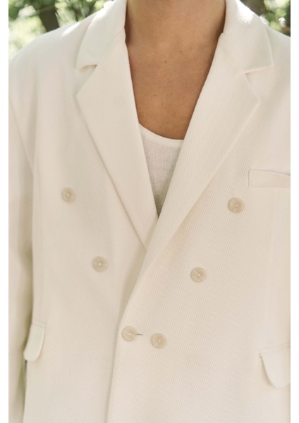 Ayyubay Ekru Erkek Blazer Ceket