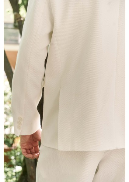 Ayyubay Ekru Erkek Blazer Ceket