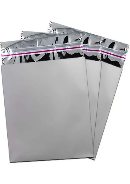 25X35 cm Gümüş Renk Bantlı Lüks Metalize Hediyelik Poşet (50 Adet) fiyatları