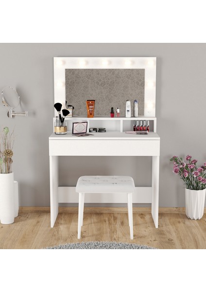 LİGHT MAKYAJ MASASI TABURELİ TAKIM fiyatları