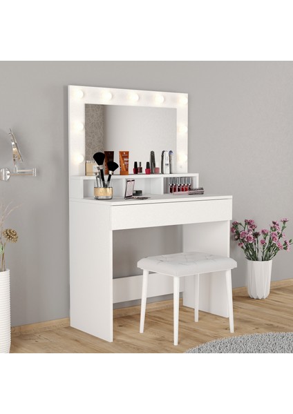LİGHT MAKYAJ MASASI TABURELİ TAKIM fırsatları