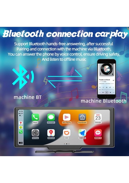 Araba Radyo Stereo Bluetooth 10 Inç 4K Dokunmatik Apple Carplay Android Oto Wıfı Kablosuz Carplay Dahili Dvr Ahd Kamera Ayna Bağlantı Fm Iletim indirimleri