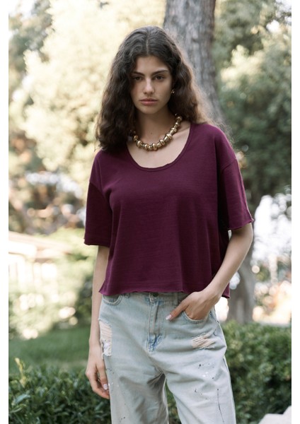 Ripley Yarım Kol Bordo T-Shirt indirimleri