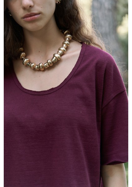 Ripley Yarım Kol Bordo T-Shirt