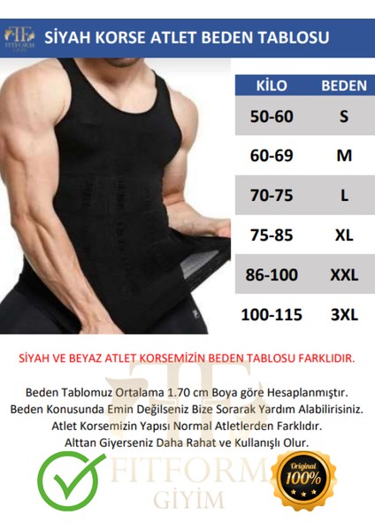 Erkek Atlet Korse Bel Göğüs Göbek Toparlayıcı Siyah Korse fırsatları