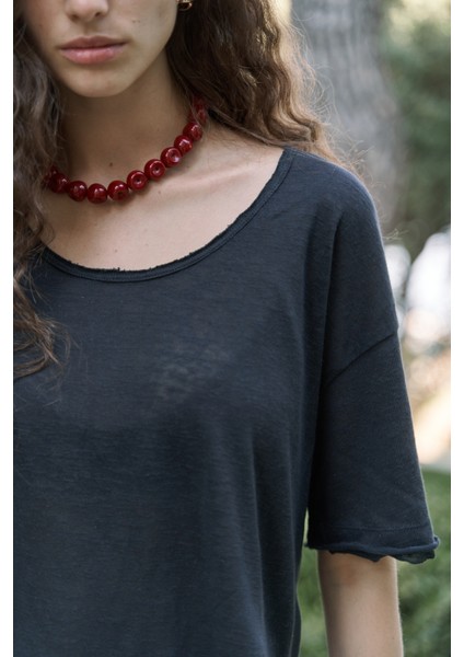 Ripley Yarım Kol Siyah T-Shirt