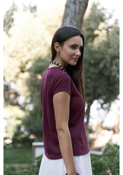Suva Kısa Kol Bordo T-Shirt fırsatları