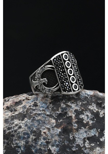 925 Ayar Gümüş Yüzük Anka Kuşu Figürlü Zirkon Taş Süslemeli 902052