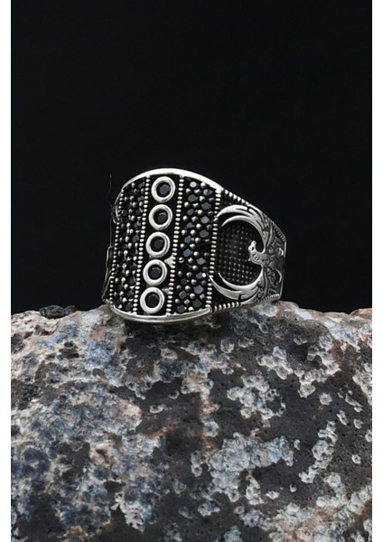 925 Ayar Gümüş Yüzük Anka Kuşu Figürlü Zirkon Taş Süslemeli 902052 modelleri