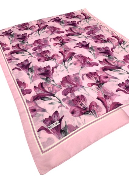 Pamuk Çiçek Pembe Şal