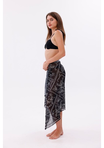 Iç Gösterir Transparan Pareo - Bandana Çiçeği Model 150X95 cm fiyatları