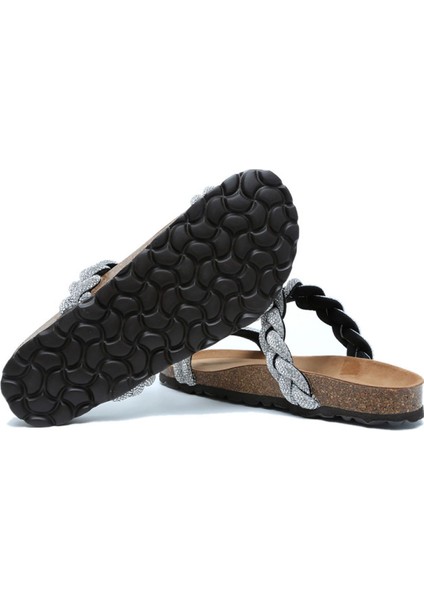 K14377 Soft Step Kadın Taşlı Mantar Terlik 36-41 Silver/gümüş modelleri