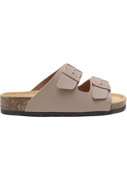 KS10260SK Soft Step Kadın Çift Bantlı Mantar Terlik 36-41 46 - Vizon