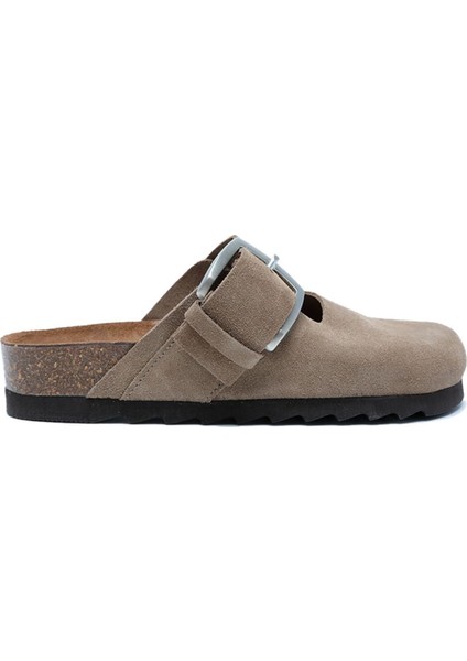 14444 Ch-Kifidis Soft Step Kadın Süet Deri Sabo Mantar Terlik 36-41 784-014 Sand/koyu Vizon