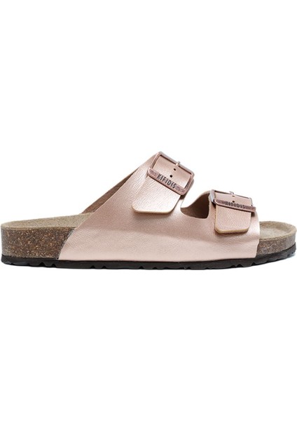 KS10260SK Soft Step Kadın Çift Bantlı Mantar Terlik 36-41 44 - Rose Gold