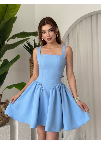 Sırt Fiyonk Detaylı Kadın Mini Kloş Elbise indirimleri