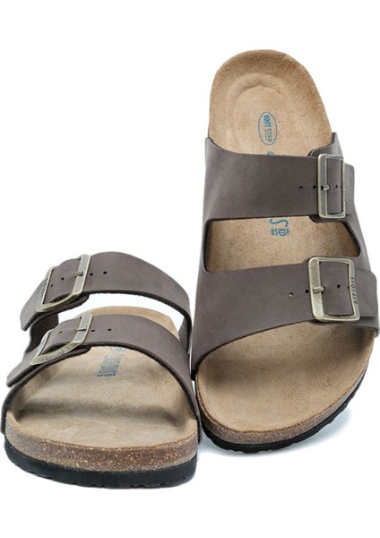 KS0765SE Soft Step Erkek Çift Bantlı Mantar Terlik 40-46 03 - Kahve fiyatları