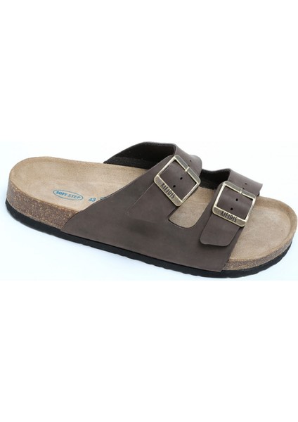 KS0765SE Soft Step Erkek Çift Bantlı Mantar Terlik 40-46 03 - Kahve modelleri