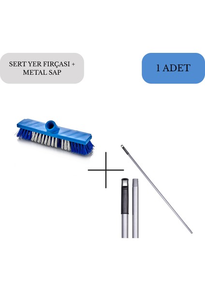 Sert Yer Halı Fırçası + Metal Sap