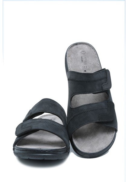 SIB4412 Kifidis-Natura Erkek Çift Bantlı Anatomik Deri Terlik 40-45 Siyah/black fiyatları