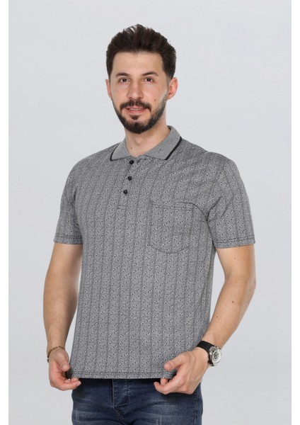 Erkek Baba Tişört Yakalı Cepli Desenli Model Klasik Kesim modelleri