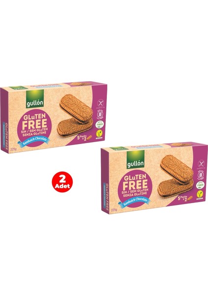 Çikolata Aroma Dolgulu Glutensiz Sandviç Bisküvi 225 gr (2 Adet) fiyatları