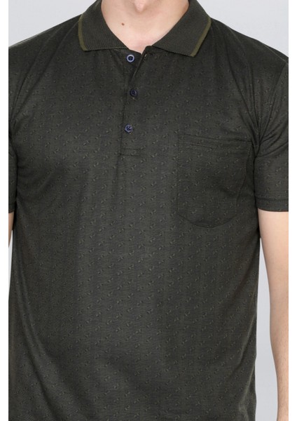 Erkek Baba Tişört Yakalı Cepli Desenli Model Klasik Kesim modelleri