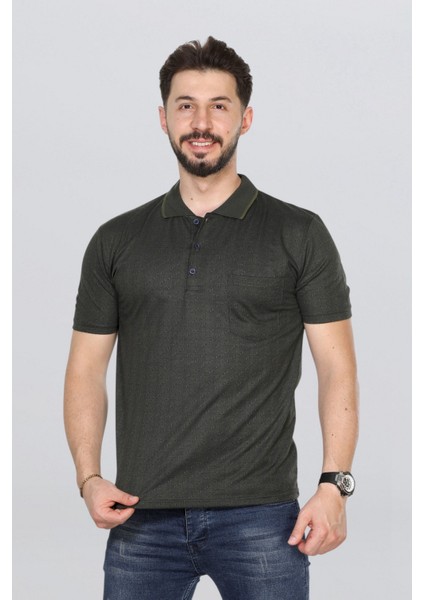 Erkek Baba Tişört Yakalı Cepli Desenli Model Klasik Kesim fırsatları