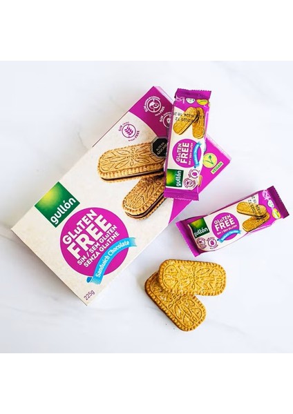Çikolata Aroma Dolgulu Glutensiz Sandviç Bisküvi 225 gr (2 Adet) indirimleri
