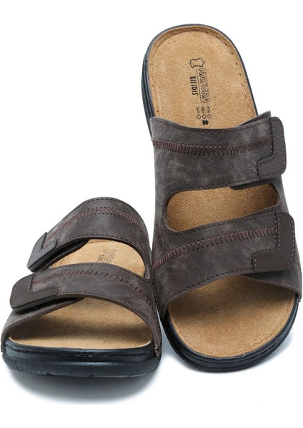 SIB4412 Kifidis-Natura Erkek Çift Bantlı Anatomik Deri Terlik 40-45 Kahve/brown fiyatları