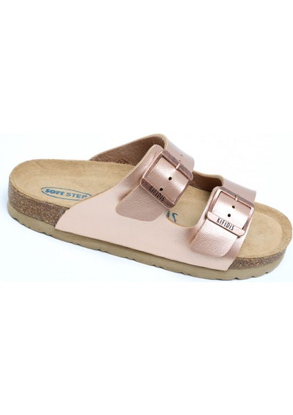 KS10260SJ Kifidis-Kids Soft Step Çocuk Çift Bantlı Mantar Terlik 30-35 44 - Rose Gold fiyatları