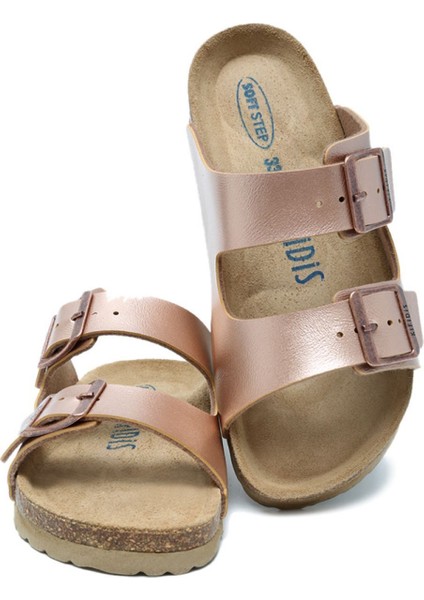 KS10260SJ Kifidis-Kids Soft Step Çocuk Çift Bantlı Mantar Terlik 30-35 44 - Rose Gold modelleri