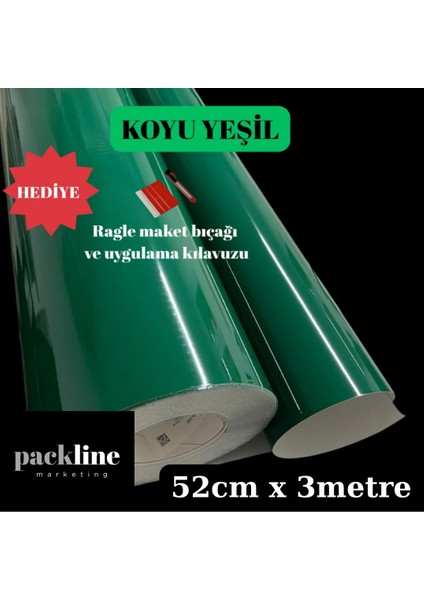 Koyu Yeşil Hava Kanallı Kendinden Yapışkanlı Folyo 52CM x 3metre