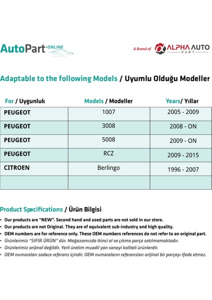 Peugeot / Citroen Yakıt Depo Şamandıra Kapağı ve Contası indirimleri