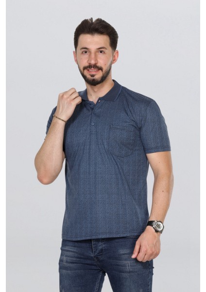 Erkek Baba Tişört Yakalı Cepli Desenli Model Klasik Kesim modelleri