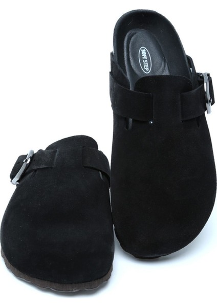 K14616SD Soft Step Kadın Süet Deri Sabo Mantar Terlik 36-41 Siyah/black fiyatları