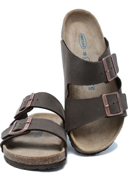 KS10260SK Soft Step Kadın Çift Bantlı Mantar Terlik 36-41 03 - Kahve fiyatları