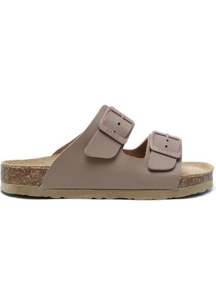 KS10260SJ Kifidis-Kids Soft Step Çocuk Çift Bantlı Mantar Terlik 30-35 46 - Vizon