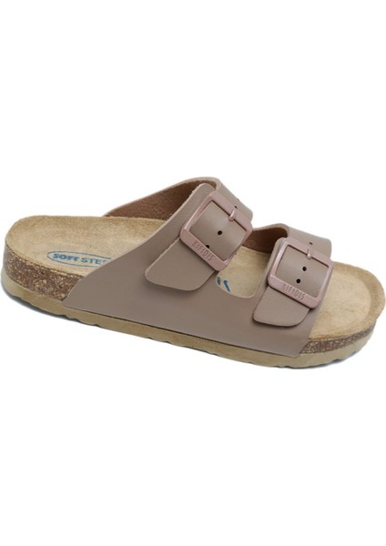 KS10260SJ Kifidis-Kids Soft Step Çocuk Çift Bantlı Mantar Terlik 30-35 46 - Vizon fiyatları