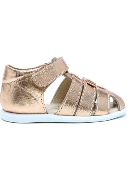 S25V016 Kifidis-Kids Ilk Adım Kız Çocuk Deri Ayakkabı 20-25 Rose Gold