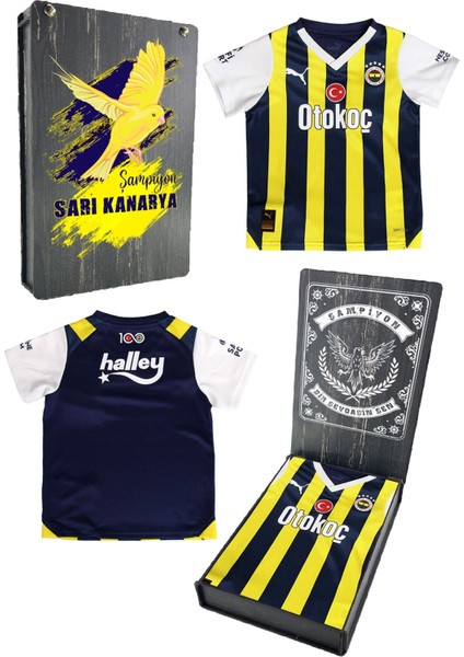 Orijinal Lisanslı Çubuklu Çocuk Forma Set 23-24 Miniset Hediyelik Ahşap Kutulu