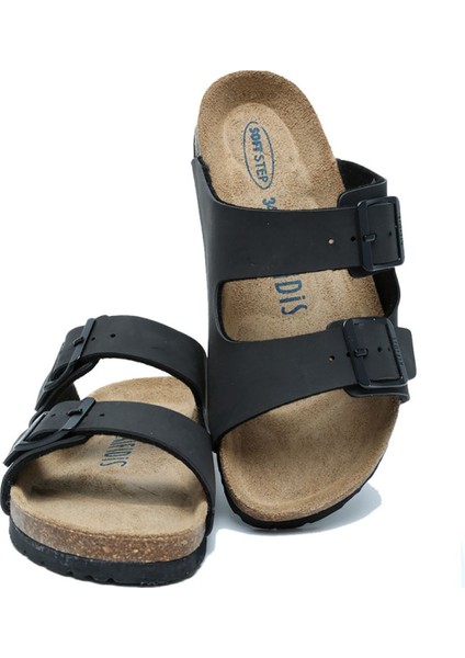 KS10260SJ Kifidis-Kids Soft Step Çocuk Çift Bantlı Mantar Terlik 30-35 04 - Mat Siyah modelleri