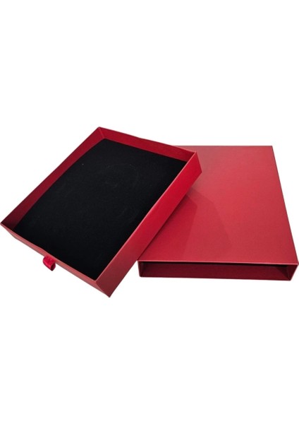 Bordo Çekmeceli Mega Kolye&set Karton Kutusu (20X22 Cm) (Içi Süngerli)